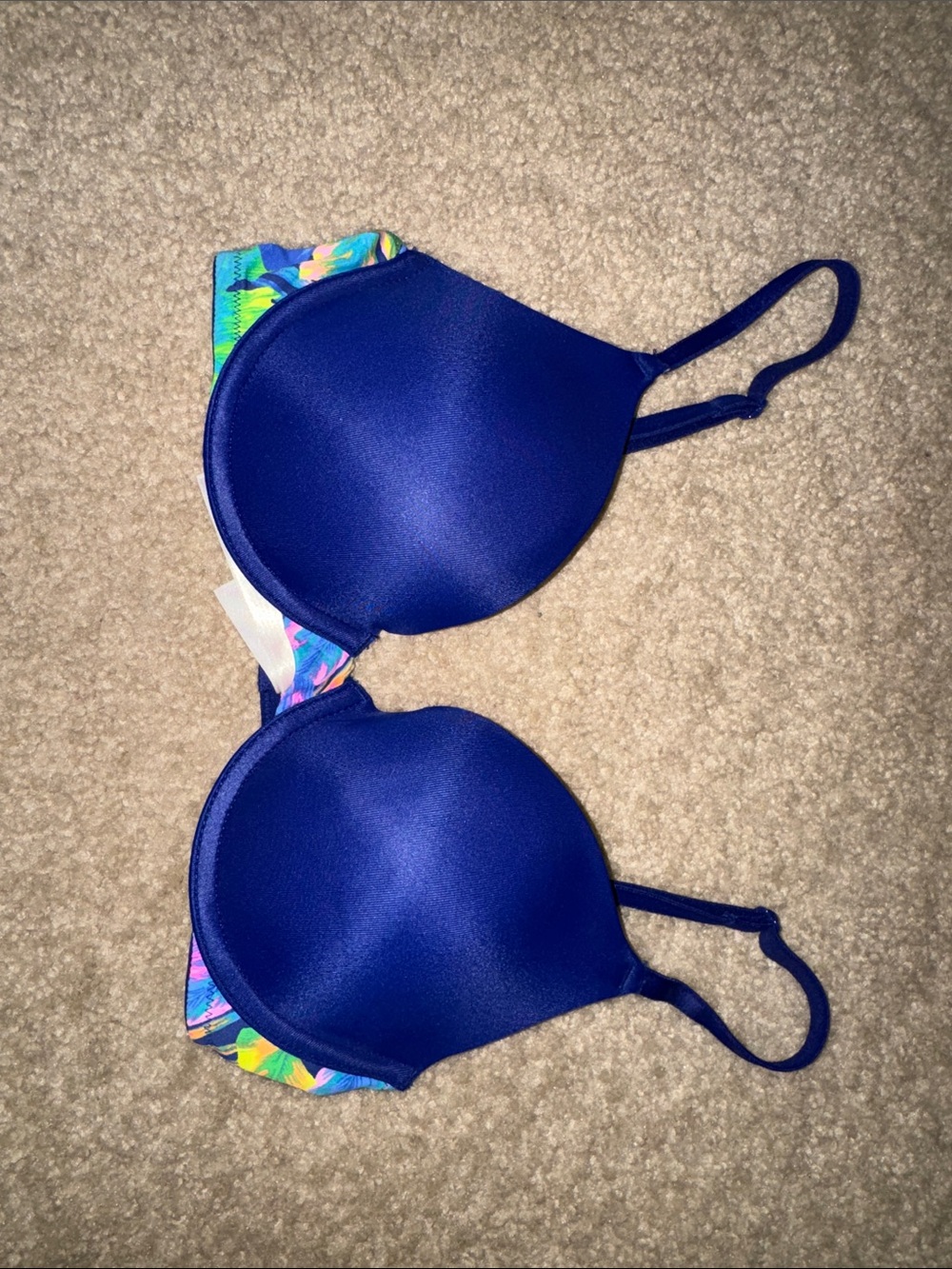 Woman’s PINK Wear Everywhere Push-Up bra in Blue Tropical